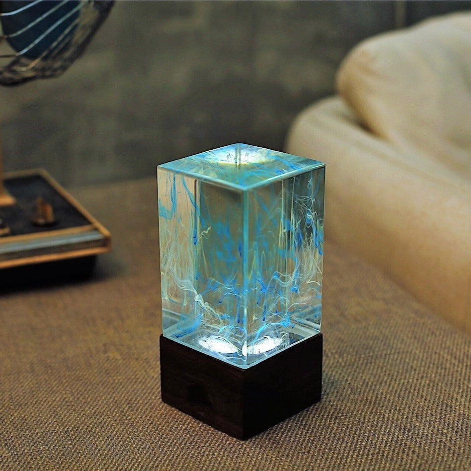 OceanGlow Resin Table Decor – Handcrafted Ambient Light-4