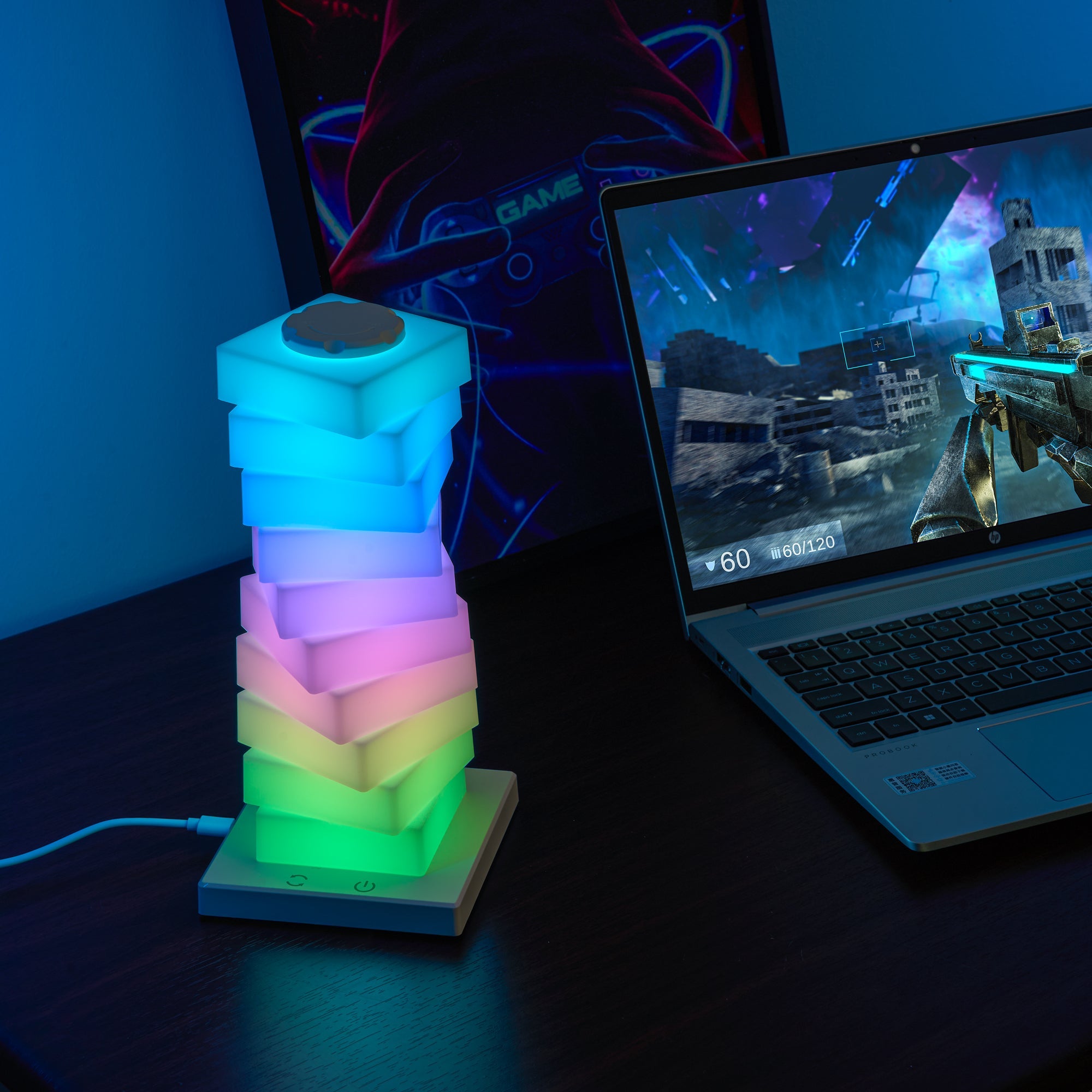 CozyGlow RGB Rotating Splicing Table Lamp – USB Powered Ambient Light-0